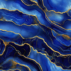 royal blue, gold, navy blue, sapphire blue, cobalt blue, agate pattern, marble texture, geode design, flowing lines, abstract swirls, mineral veins, crystalline formations, luxurious, elegant, fluid movement,, fabric panel, gemstone inspired, natural stone, metallic accents