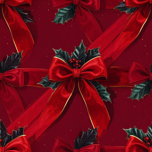 deep red, crimson red, forest green, dark green, gold accents, holly leaves, red berries, festive, holiday, christmas, elegant, luxurious, traditional, sophisticated, bows, ribbons, wintery, seasonal, festive decorations, formal, classic, victorian, decorative, ornamental, gift wrapping inspired, winter holiday, celebration themed, rich colors, jewel tones