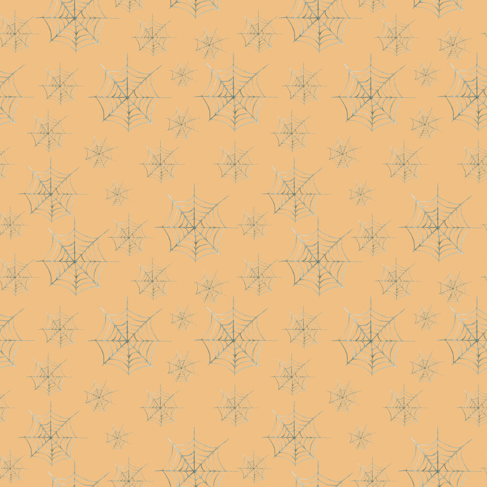 peach, cream, tan, beige, gray blue, spider web, web, halloween, spooky, autumn, fall, trick or treat, holiday, whimsical, playful, kids, children, nursery, playroom, spiders, cobweb, creepy, festive, seasonal, pattern, repeat, cute, fun