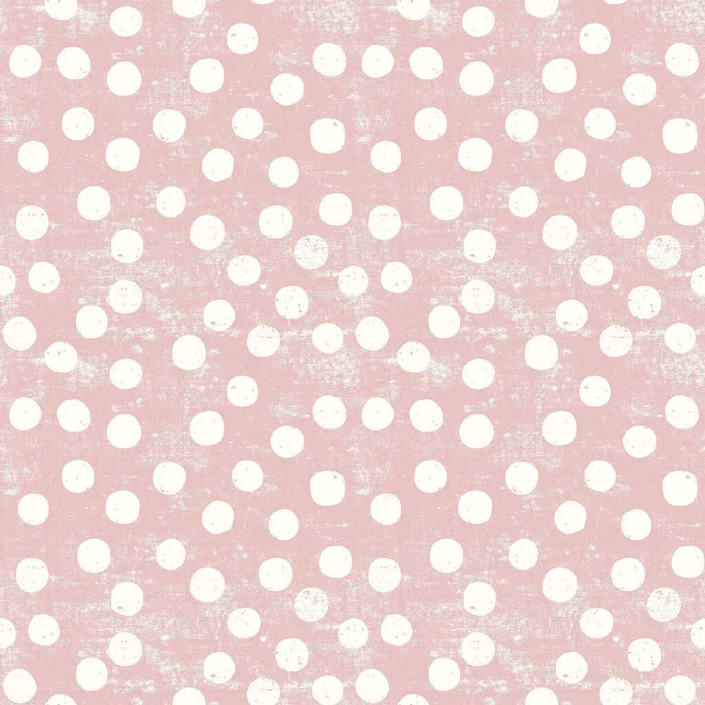 vintage pink, dusty rose, cream white, polka dots, circular patterns, distressed texture, weathered finish,, fabric panel, retro style, shabby chic, feminine design, soft pastels, geometric circles, vintage aesthetic, crafting material, sewing fabric, nursery theme, romantic mood