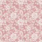 dusty rose, mauve pink, blush pink, cream, white, vintage floral, toile, damask, roses, peonies, scrollwork, botanical, romantic, elegant, traditional, classic, spring, garden, nature, delicate, ornamental, decorative, feminine, baby girl, nursery, vintage inspired, cottage core, lace-like, intricate detail
