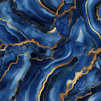 royal blue, navy blue, gold, metallic gold, agate pattern, marble veining, swirling lines, flowing curves, organic shapes, geode design, mineral pattern, luxurious, elegant, sophisticated,, fabric panel, natural stone, fluid movement, rich colors, decorative