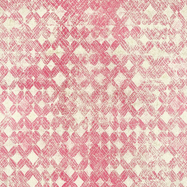 vintage pink, cream white, geometric pattern, diamond shapes, crosshatch texture, distressed finish,, fabric panel, worn appearance, shabby chic, faded print, repetitive motifs, dusty rose, soft pink, weathered look, cotton fabric, quilt blocks, muted tones, retro style