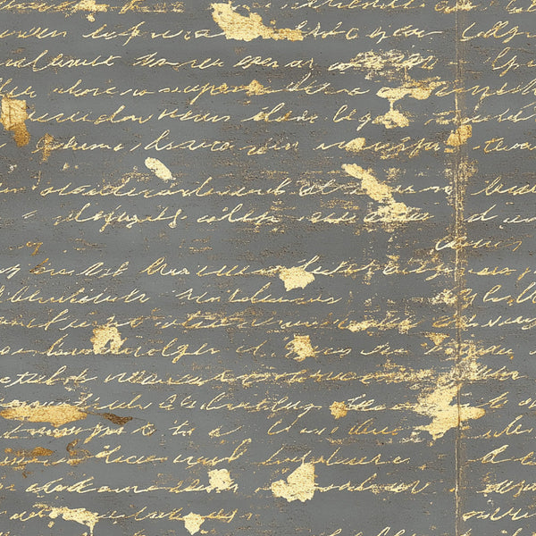 charcoal gray, gold foil, cream, vintage script, cursive writing, handwriting, distressed, grunge, elegant, sophisticated, literary, antique, shabby chic, romantic, timeless, classic, traditional, damask inspired, weathered, aged parchment, calligraphy, text pattern, letter motif, nostalgic, retro, heirloom, ornate, formal, stationery inspired, love letter theme