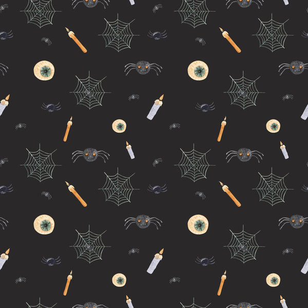 halloween, spiders, spider web, cobweb, eyeballs, eye motif, candles, orange, charcoal gray, dark gray, black, cream, beige, spooky, witchy, gothic, whimsical, playful, festive, autumn, fall, halloween party, kids room, playroom, trick or treat, creepy cute, monster eyes, jack-o-lantern, scary but fun, trick or treating