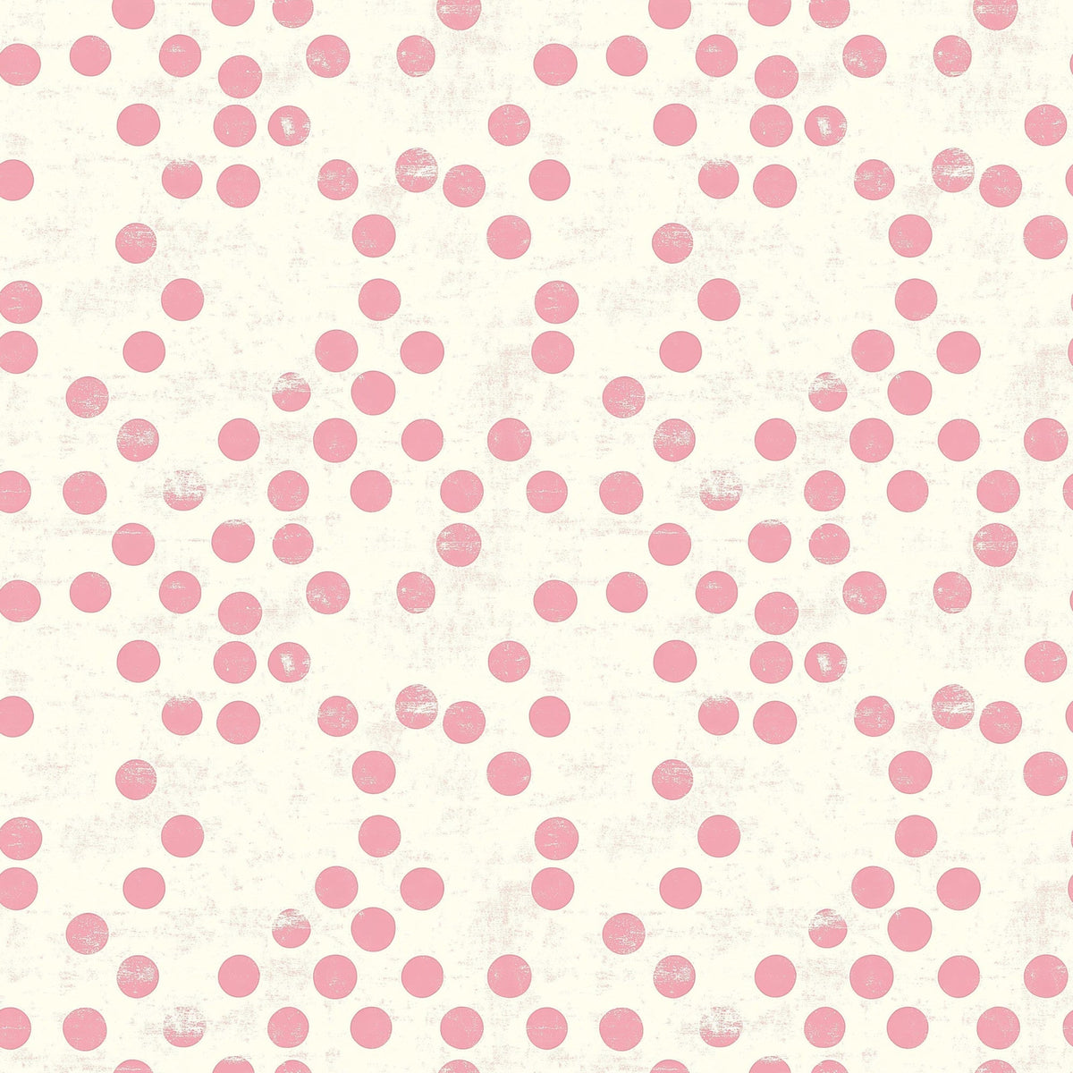 pink, cream, polka dots, vintage style, distressed texture, scattered dots, repeating pattern,, fabric panel, soft pink, ivory background, circular motifs, weathered finish, feminine design, retro aesthetic, cotton fabric, crafting material, sewing fabric, shabby chic, pastel colors
