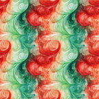 watercolor, christmas swirls, red, green, coral, teal, emerald, flowing patterns, organic swirls, festive design, holiday fabric,, seamless pattern, fluid motifs, winter colors, decorative swirls, soft watercolor effect, christmas themed, fabric panel, ornamental design