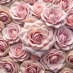 blush pink, dusty rose, coral pink, cream, beige, realistic roses, floral pattern, botanical design, rose blooms, layered petals, romantic style, soft tones,, fabric panel, seamless pattern, feminine design, wedding theme, spring flowers, delicate florals, photorealistic flowers