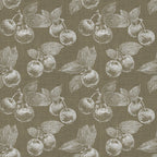 taupe, cream, beige, sage green, botanical, fruit, nature, vintage, classical, engraving, sketch, apples, berries, leaves, branches, rustic, elegant, traditional, farmhouse, garden, orchard, botanical illustration, natural, earth tones, neutral, timeless, heirloom, cottage style, countryside, produce