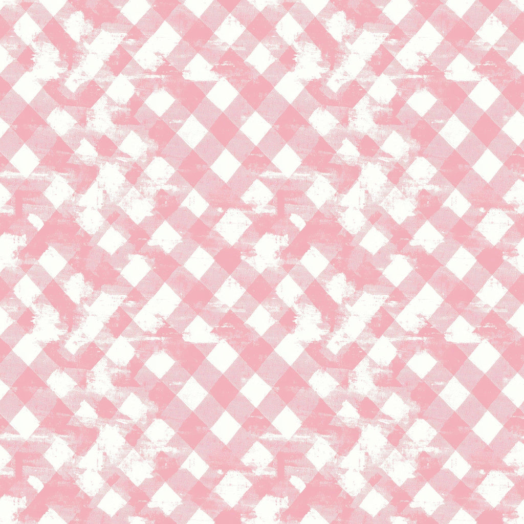 pink, white, gingham, checkered, diagonal pattern, vintage style, distressed texture, weathered look,, fabric panel, soft pink, pastel, shabby chic, worn appearance, geometric design, crafting material, sewing fabric, nostalgic mood