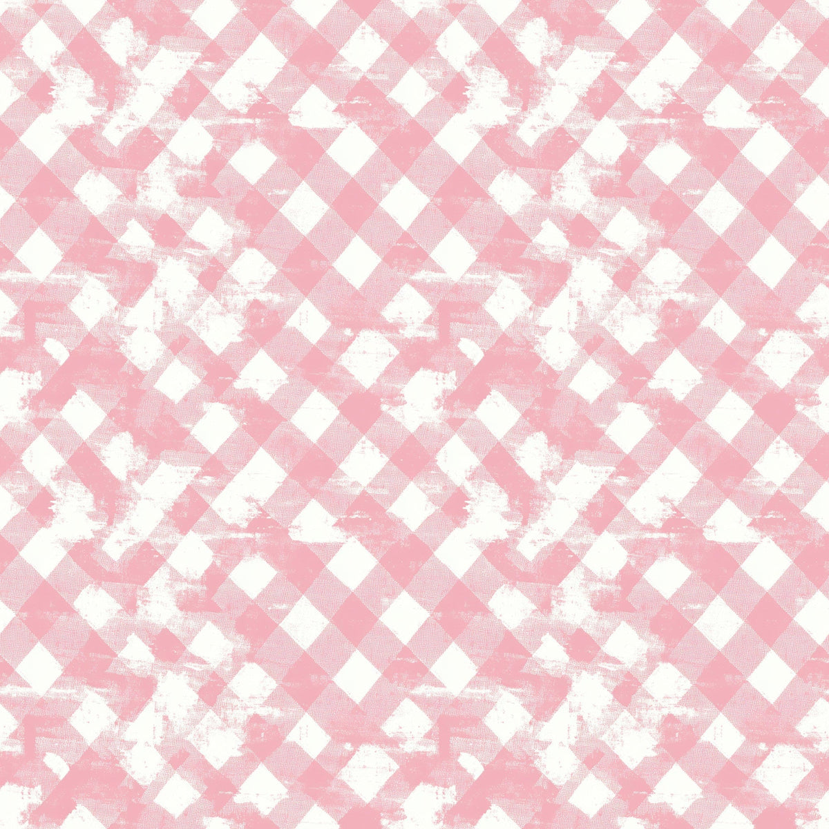 pink, white, gingham, checkered, diagonal pattern, vintage style, distressed texture, weathered look,, fabric panel, soft pink, pastel, shabby chic, worn appearance, geometric design, crafting material, sewing fabric, nostalgic mood
