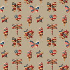 patriotic, red white and blue, stars, hearts, butterflies, dragonflies, bows, popsicles, americana, fourth of july, independence day, summer, rustic, vintage, traditional, folk art, quilted, checkered, gingham, plaid, tan background, navy blue, red, cream, stars and stripes, firecracker, holiday, celebration, patriot, kids room