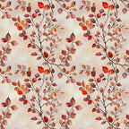autumn leaves, fall foliage, red leaves, orange leaves, burgundy leaves, brown branches, seasonal pattern, nature design, botanical print, watercolor style,, fabric panel, warm tones, earth colors, leaf branches, organic motif, rustic charm, cozy atmosphere, repeating pattern, crafting material