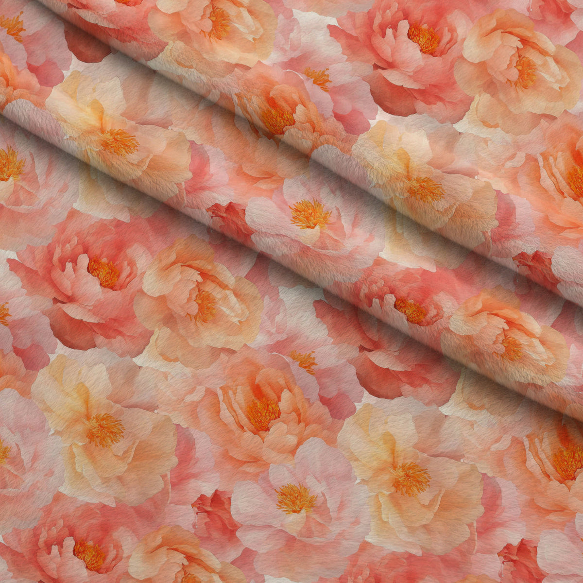 Peach Petal Glow Pattern 10 Fleece Fabric — fleece fabric folded close-up preview (mv-fleece-v1:lying)