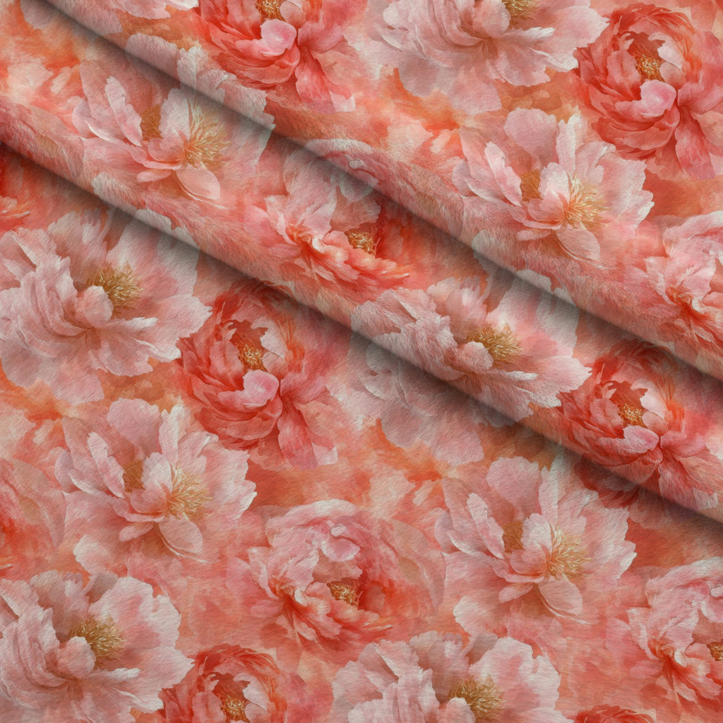 Peach Petal Glow Pattern 3 Fleece Fabric — fleece fabric folded close-up preview (mv-fleece-v1:lying)
