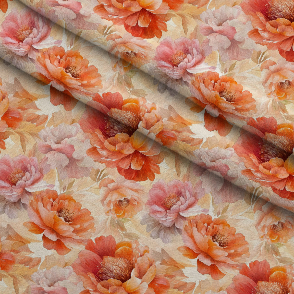 Peach Petal Glow Pattern 5 Fleece Fabric — fleece fabric folded close-up preview (mv-fleece-v1:lying)