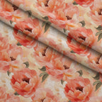 Peach Petal Glow Pattern 9 Fleece Fabric — fleece fabric folded close-up preview (mv-fleece-v1:lying)