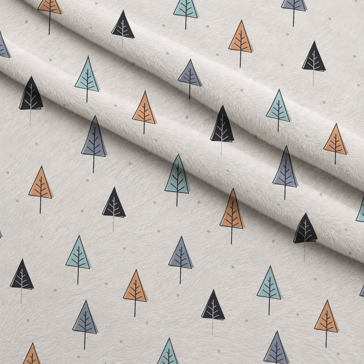 Peachy Rainbow Doodles Pattern 12 Fleece Fabric — fleece fabric folded close-up preview (mv-fleece-v1:lying)