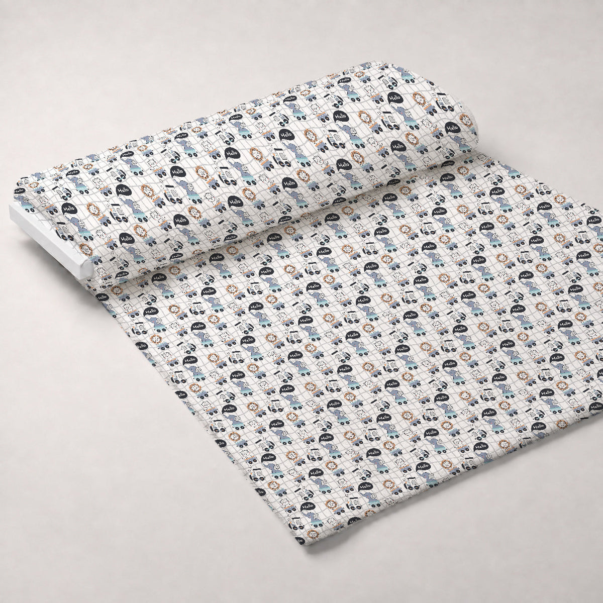 Peachy Rainbow Doodles Pattern 13 Fleece Fabric — fleece fabric unrolled bolt preview (mv-fleece-v1:bolt)