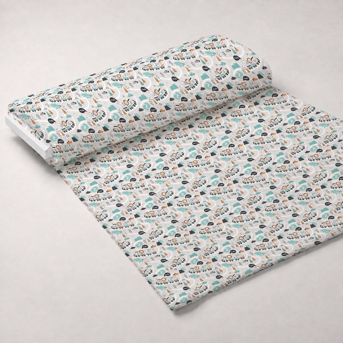 Peachy Rainbow Doodles Pattern 17 Fleece Fabric — fleece fabric unrolled bolt preview (mv-fleece-v1:bolt)