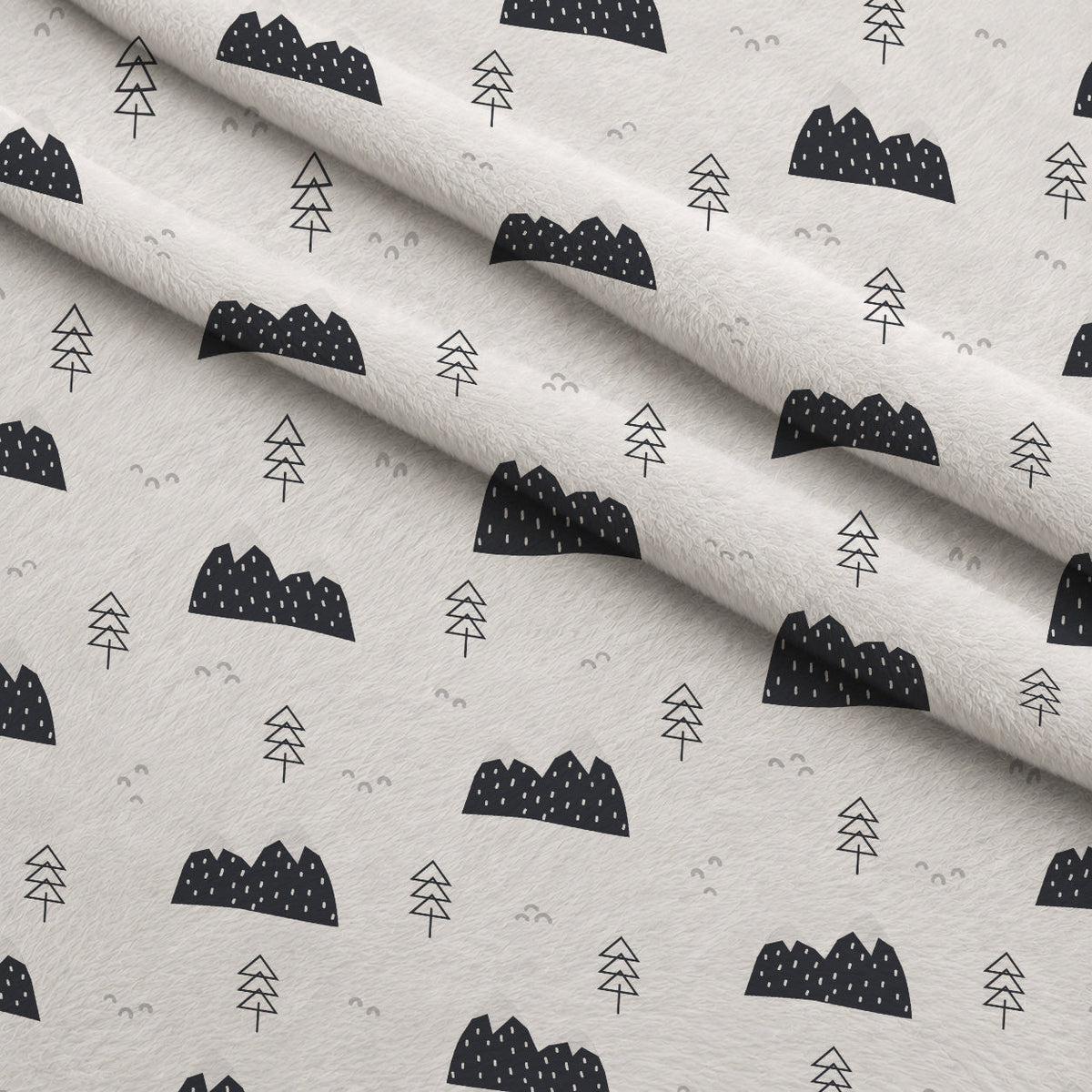 Peachy Rainbow Doodles Pattern 3 Fleece Fabric — fleece fabric folded close-up preview (mv-fleece-v1:lying)