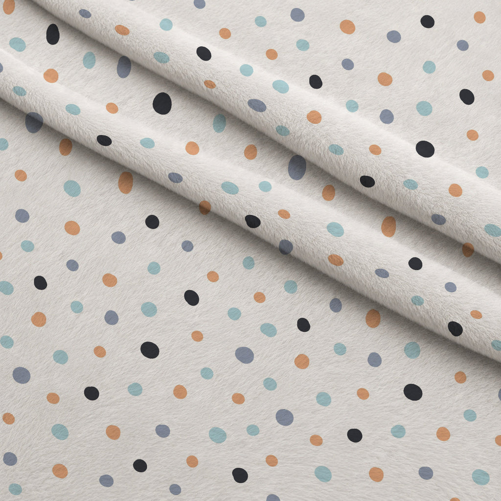 Peachy Rainbow Doodles Pattern 5 Fleece Fabric — fleece fabric folded close-up preview (mv-fleece-v1:lying)