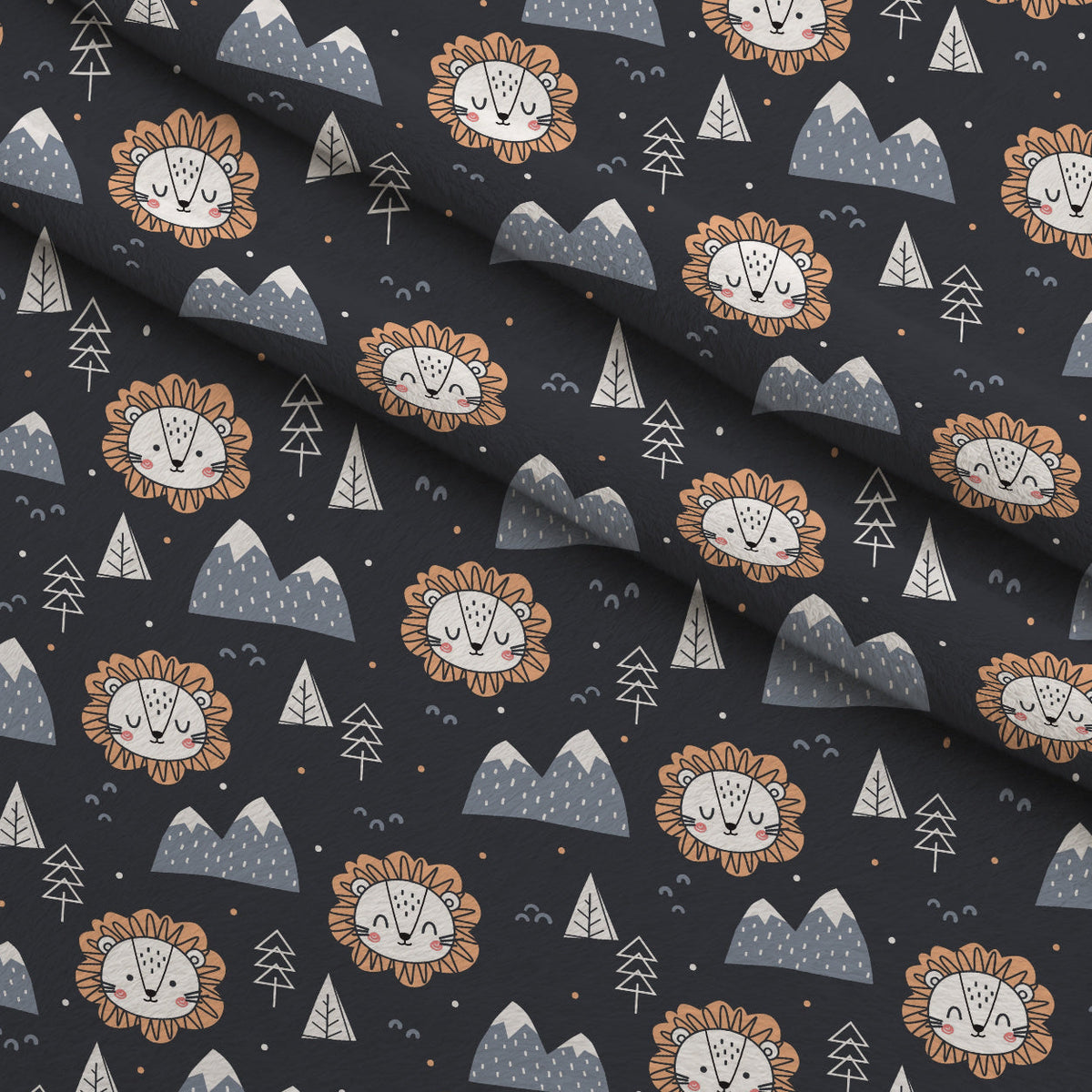 Peachy Rainbow Doodles Pattern 6 Fleece Fabric — fleece fabric folded close-up preview (mv-fleece-v1:lying)