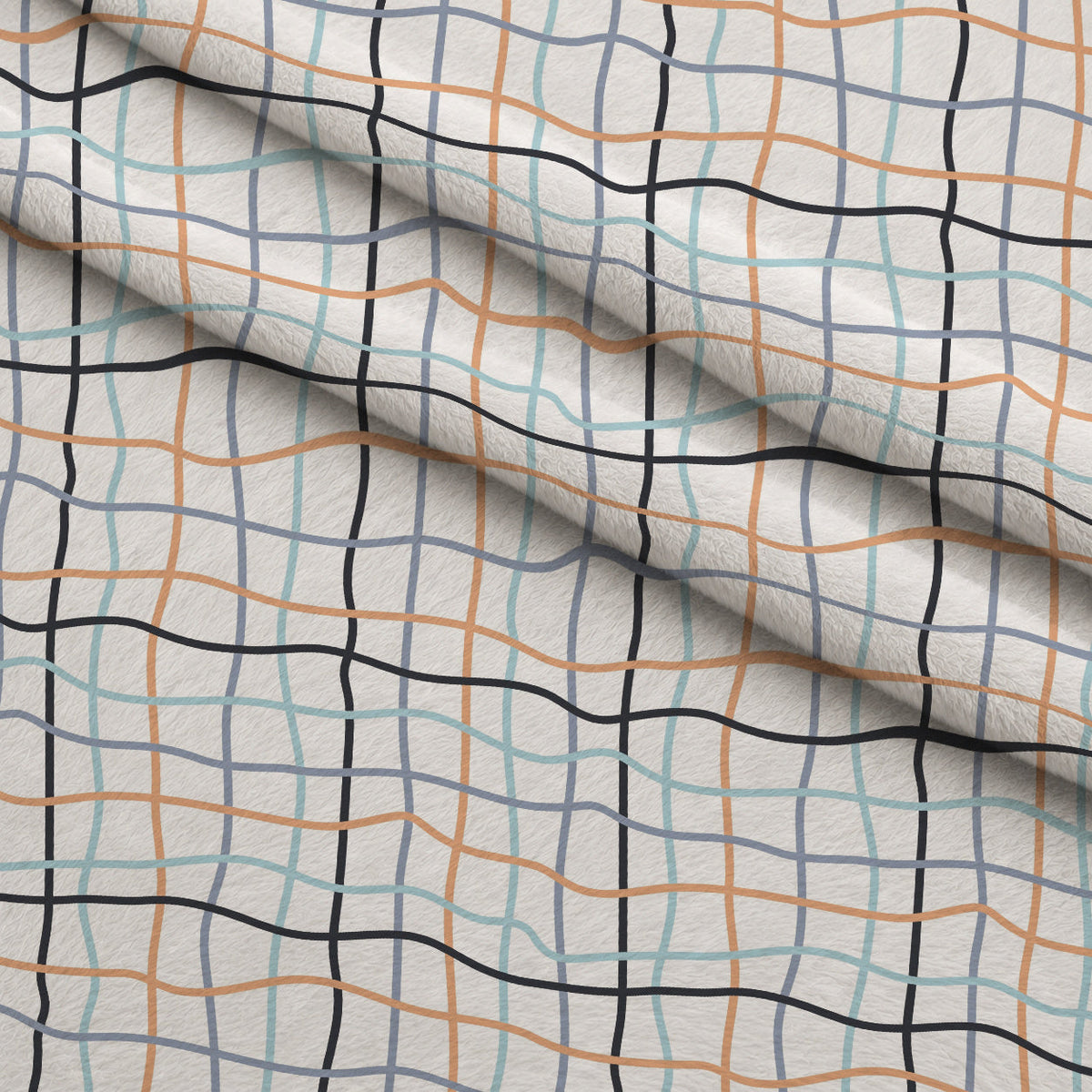 Peachy Rainbow Doodles Pattern 7 Fleece Fabric — fleece fabric folded close-up preview (mv-fleece-v1:lying)