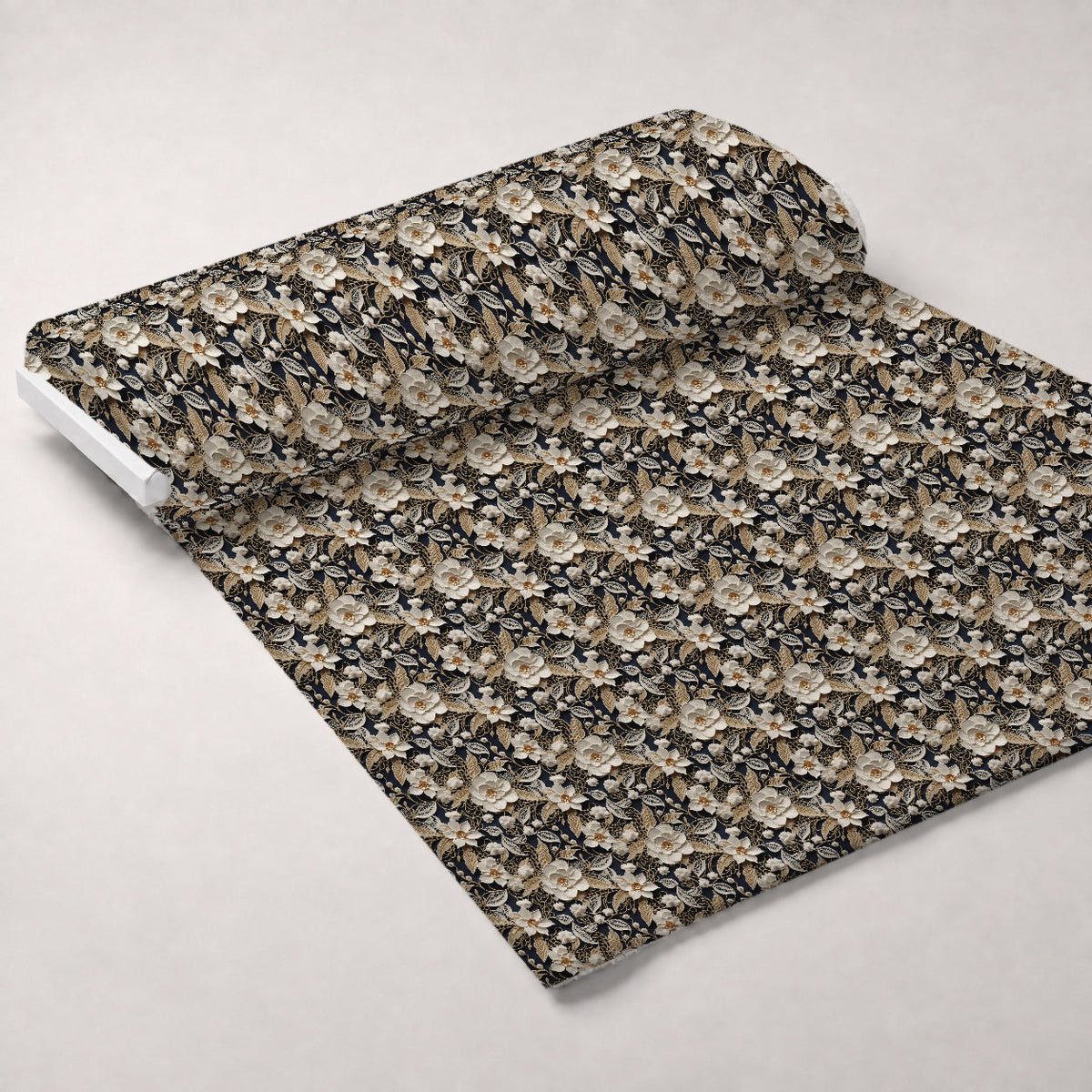 Pearled Blossoms Pattern 2 Fleece Fabric — fleece fabric unrolled bolt preview (mv-fleece-v1:bolt)