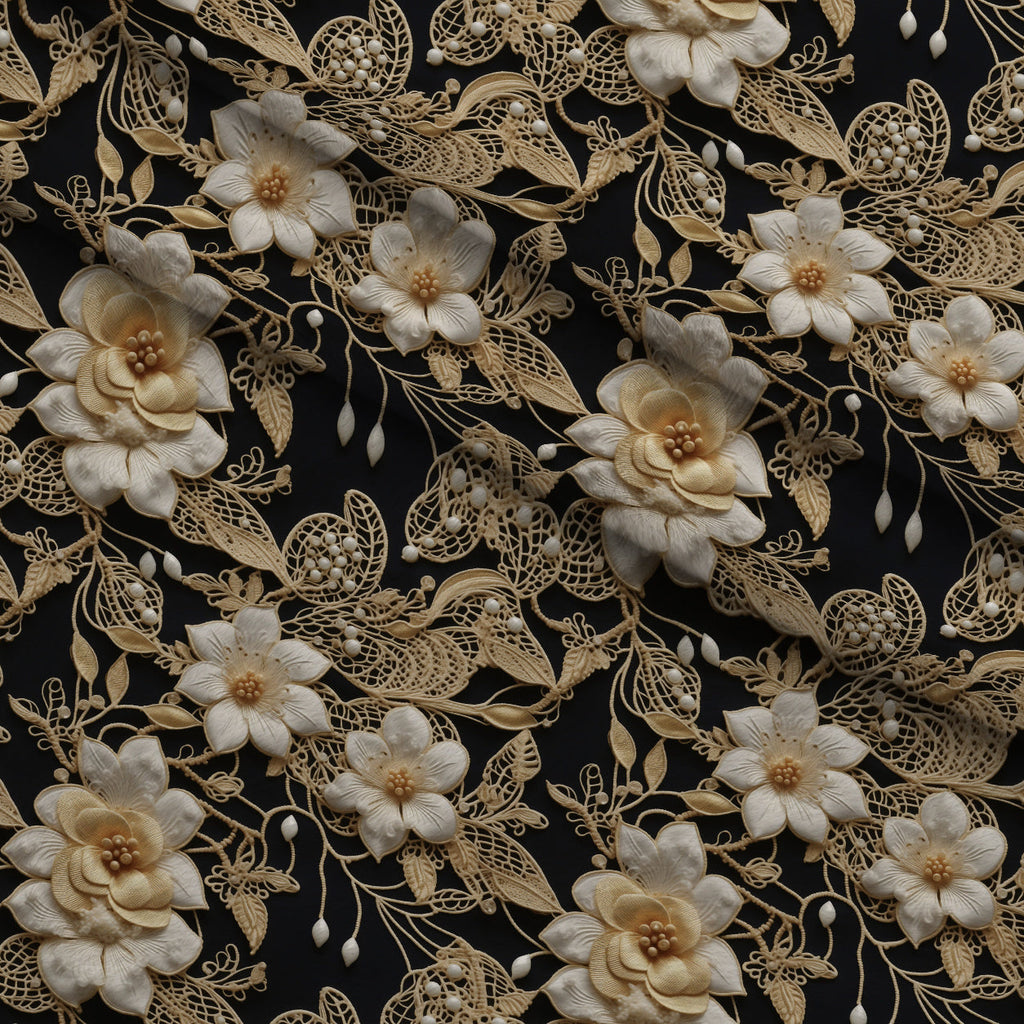 Pearled Blossoms Pattern 8 Fleece Fabric — fleece fabric folded close-up preview (mv-fleece-v1:lying)