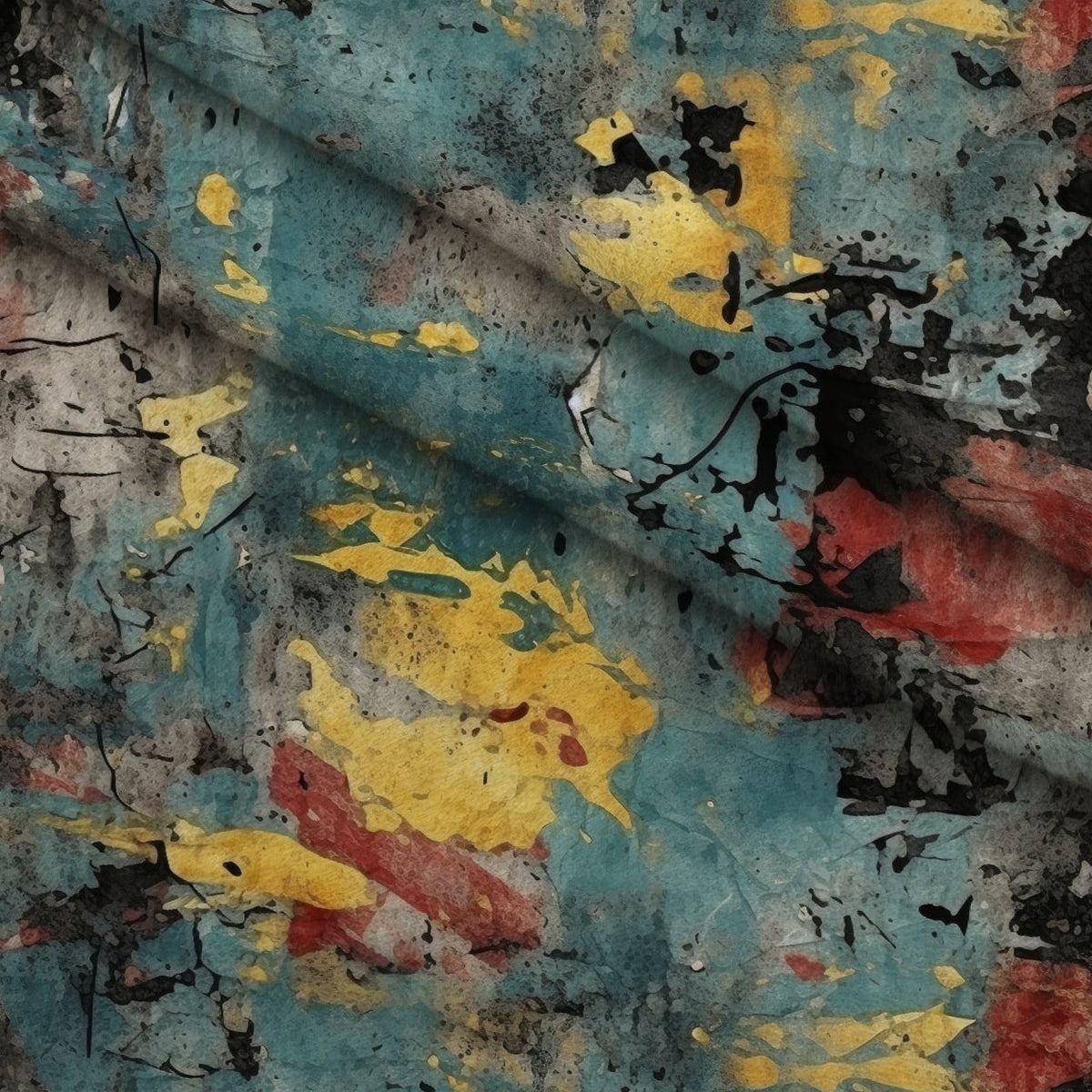 Peeling Patina Pattern 12 Fleece Fabric — fleece fabric folded close-up preview (mv-fleece-v1:lying)