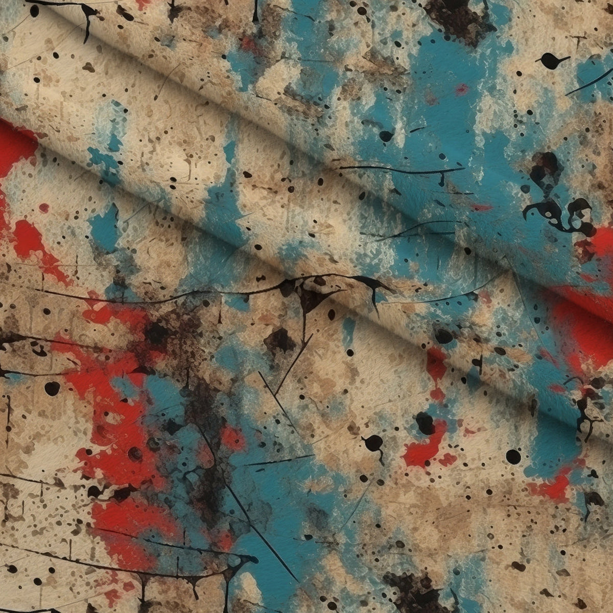 Peeling Patina Pattern 4 Fleece Fabric — fleece fabric folded close-up preview (mv-fleece-v1:lying)