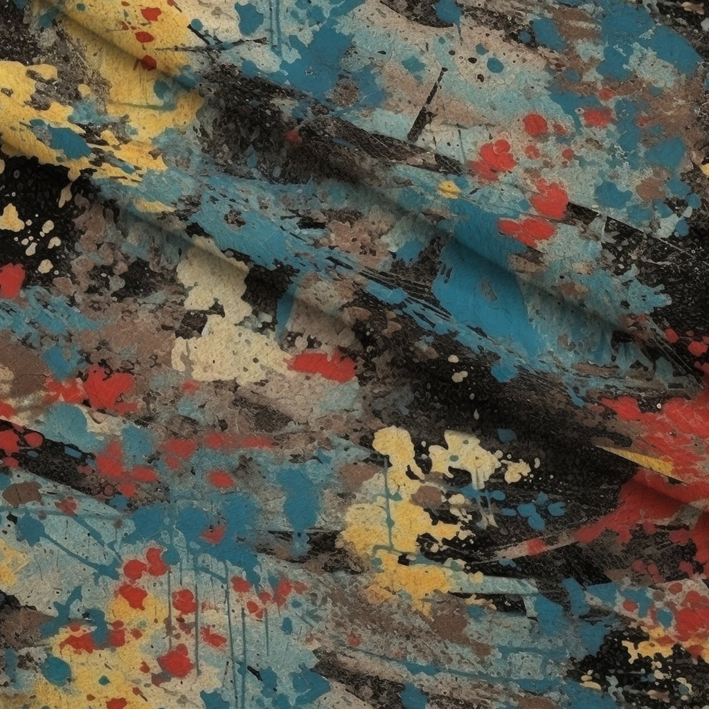 Peeling Patina Pattern 6 Fleece Fabric — fleece fabric folded close-up preview (mv-fleece-v1:lying)