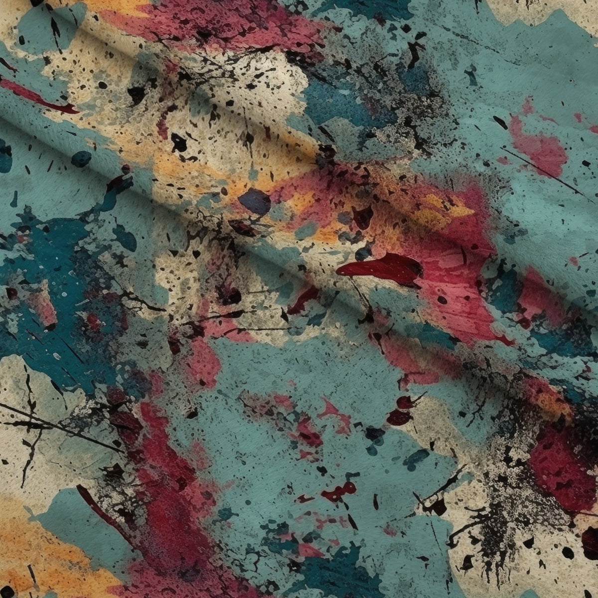 Peeling Patina Pattern 7 Fleece Fabric — fleece fabric folded close-up preview (mv-fleece-v1:lying)
