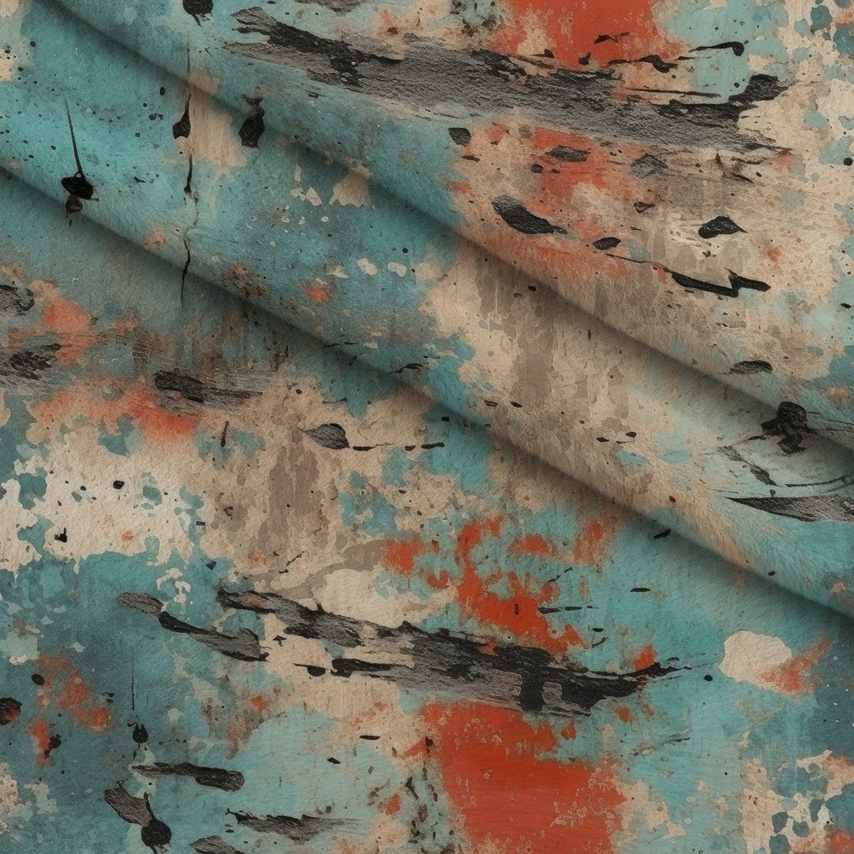 Peeling Patina Pattern 8 Fleece Fabric — fleece fabric folded close-up preview (mv-fleece-v1:lying)