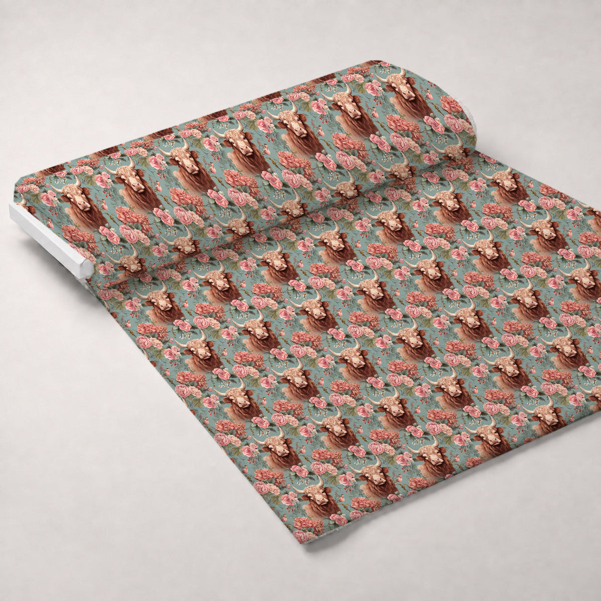 Peony Pasture Pattern 1 Fleece Fabric — fleece fabric unrolled bolt preview (mv-fleece-v1:bolt)
