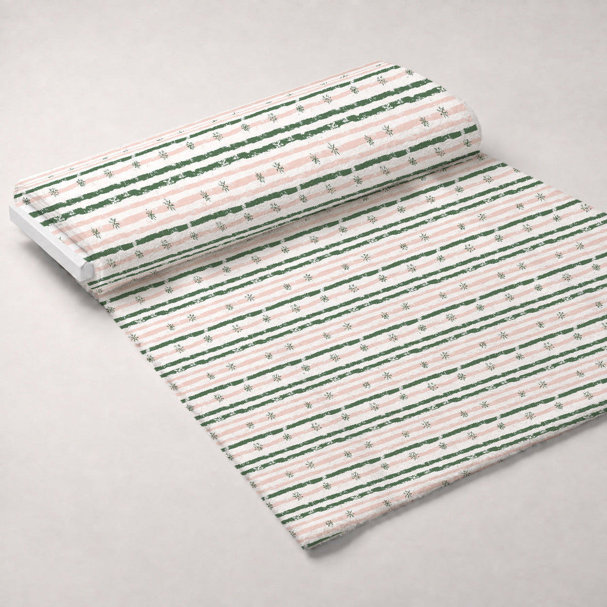 Peppermint Bows Pattern 3 Fleece Fabric — fleece fabric unrolled bolt preview (mv-fleece-v1:bolt)