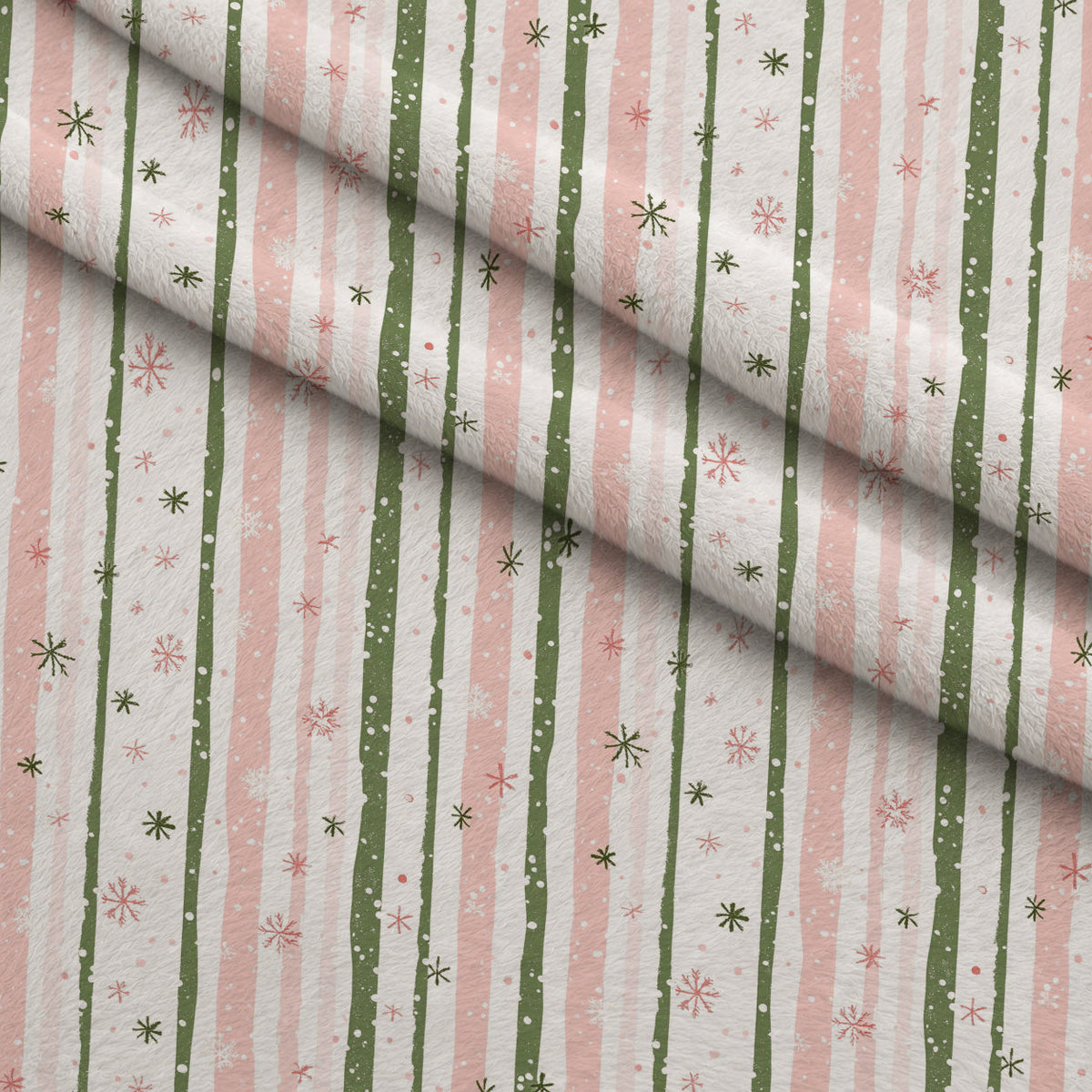 Peppermint Bows Pattern 4 Fleece Fabric — fleece fabric folded close-up preview (mv-fleece-v1:lying)