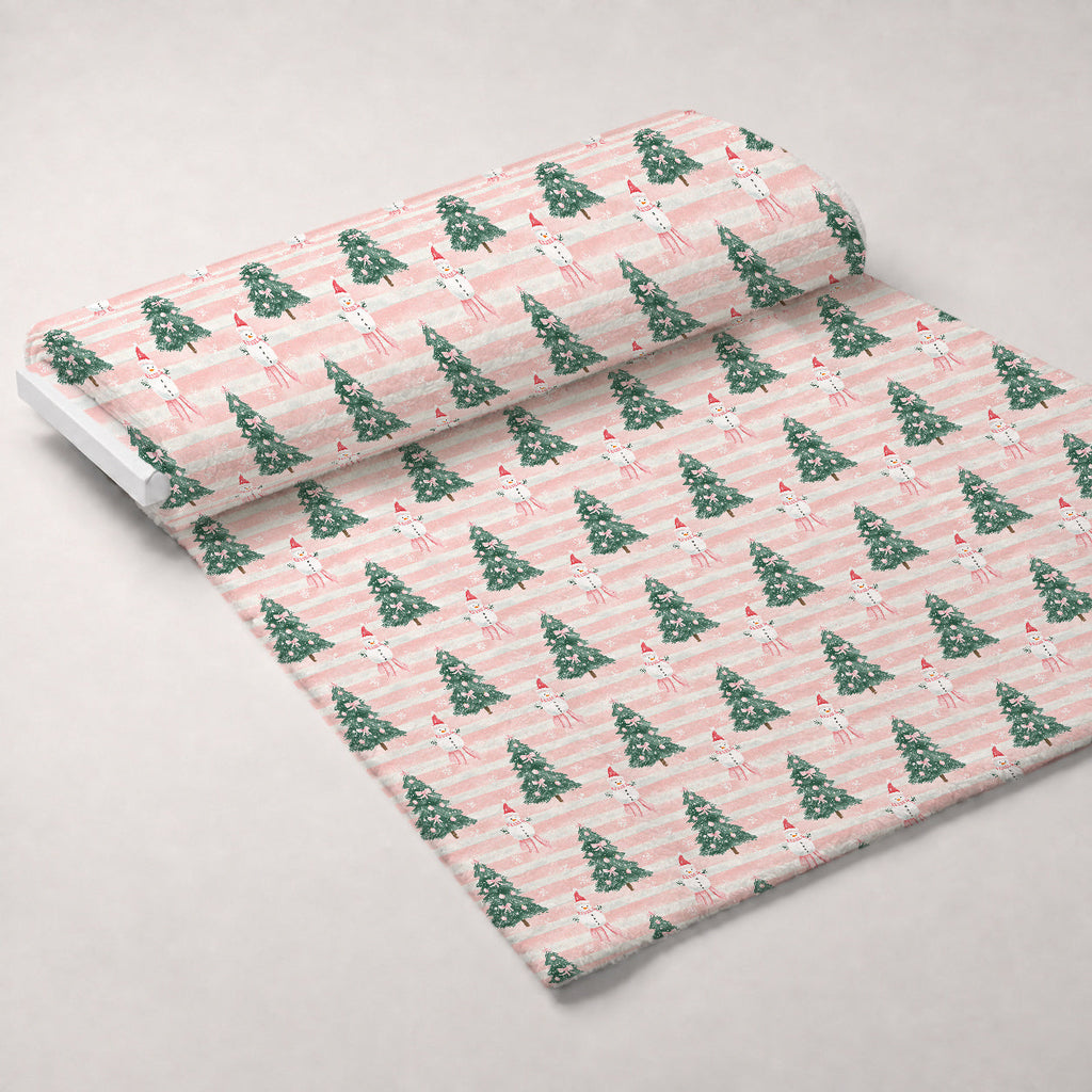 Peppermint Bows Pattern 6 Fleece Fabric — fleece fabric unrolled bolt preview (mv-fleece-v1:bolt)