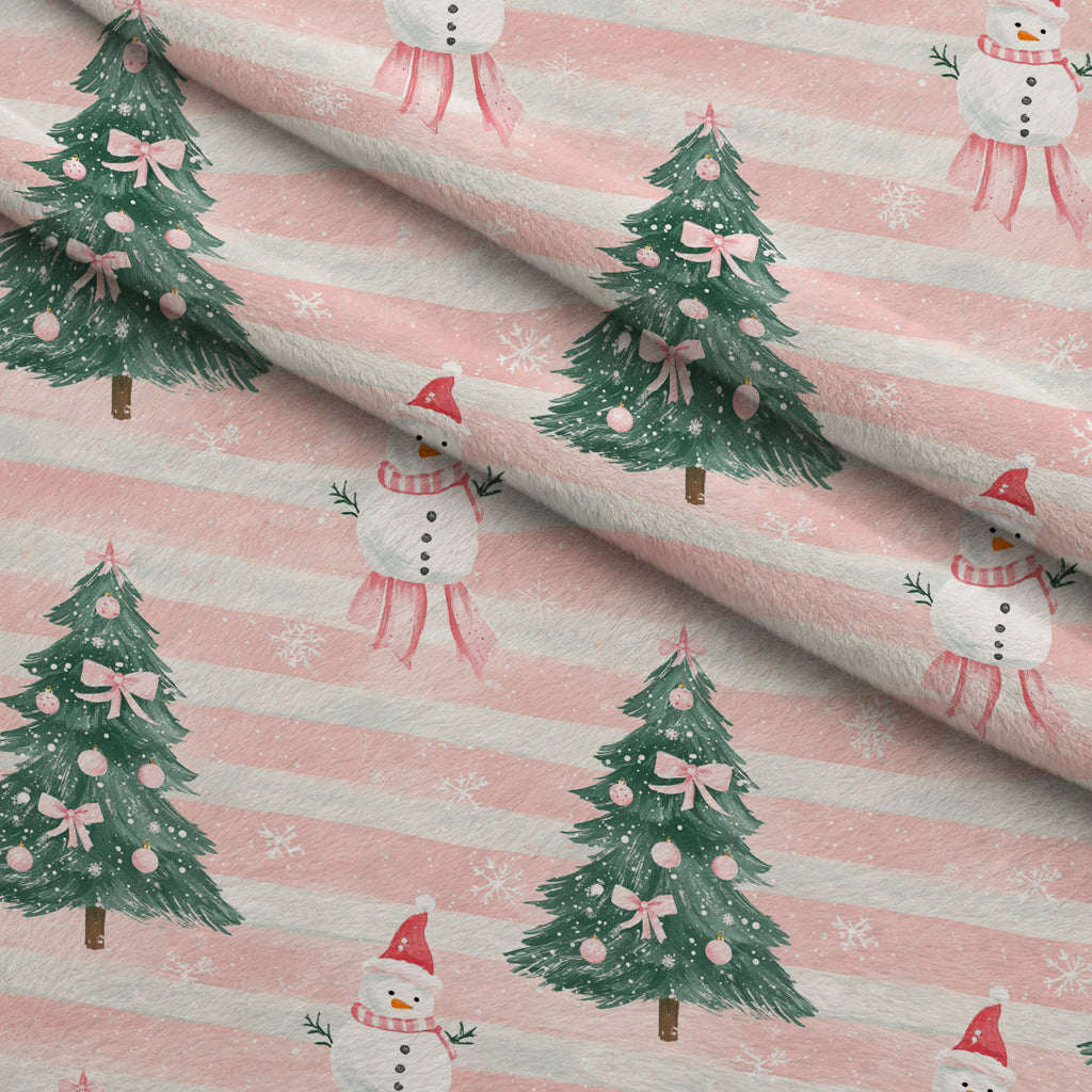 Peppermint Bows Pattern 6 Fleece Fabric — fleece fabric folded close-up preview (mv-fleece-v1:lying)