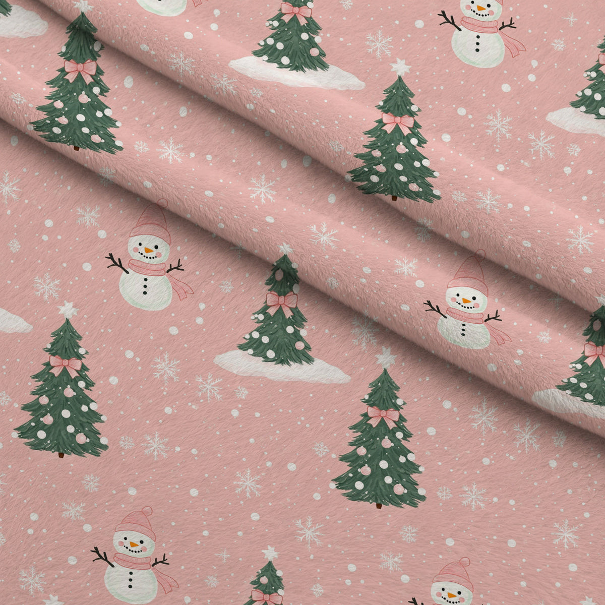 Peppermint Bows Pattern 7 Fleece Fabric — fleece fabric folded close-up preview (mv-fleece-v1:lying)