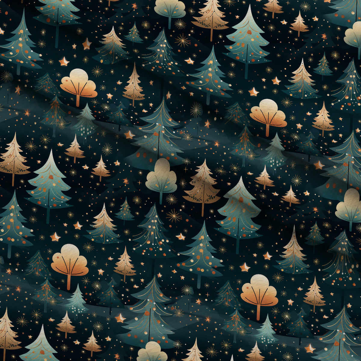Peppermint Pines Pattern 1 Fleece Fabric — fleece fabric folded close-up preview (mv-fleece-v1:lying)