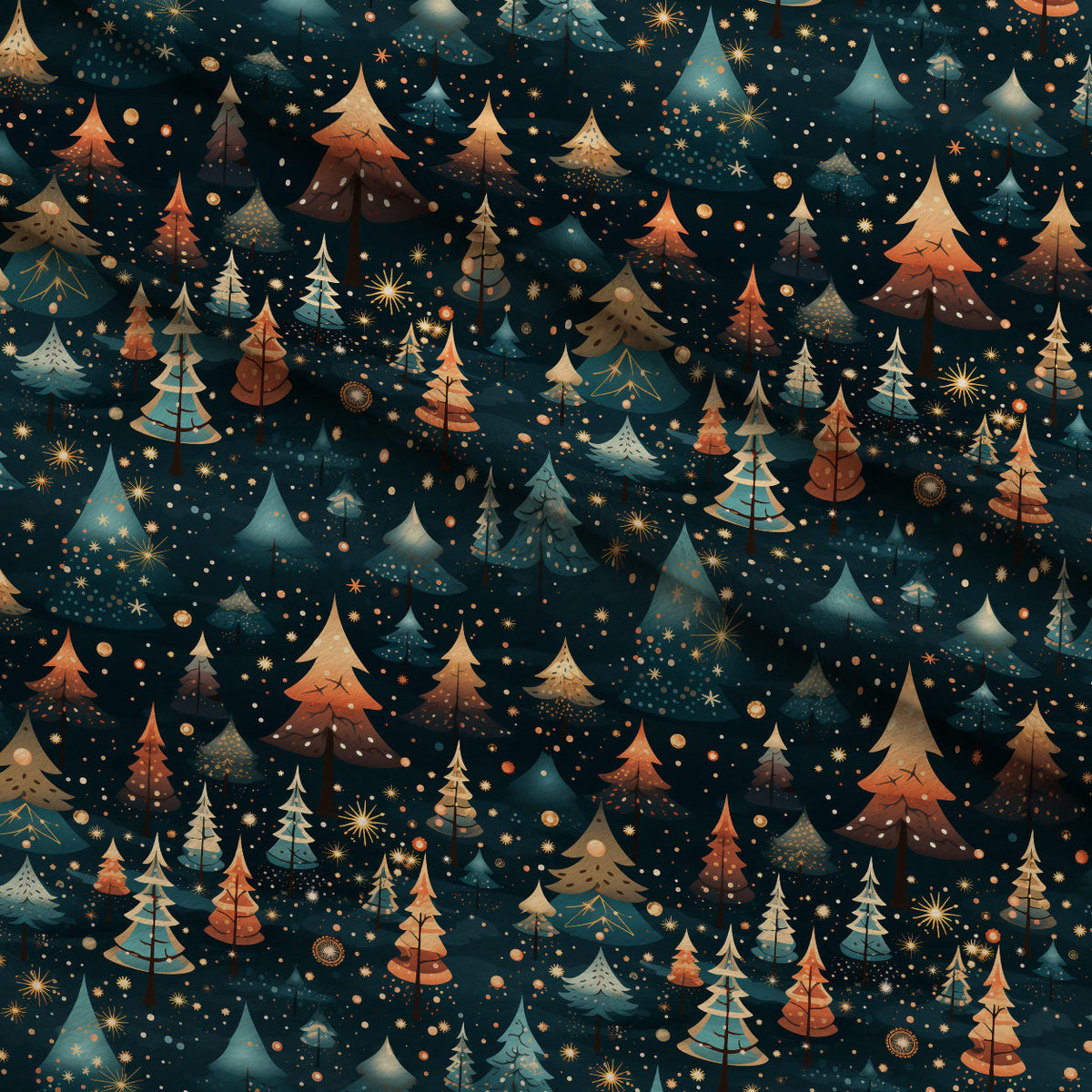 Peppermint Pines Pattern 3 Fleece Fabric — fleece fabric folded close-up preview (mv-fleece-v1:lying)
