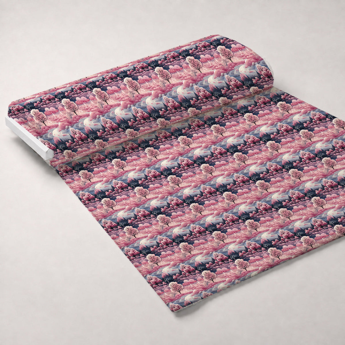 Peppermint Pines Pattern 5 Fleece Fabric — fleece fabric unrolled bolt preview (mv-fleece-v1:bolt)
