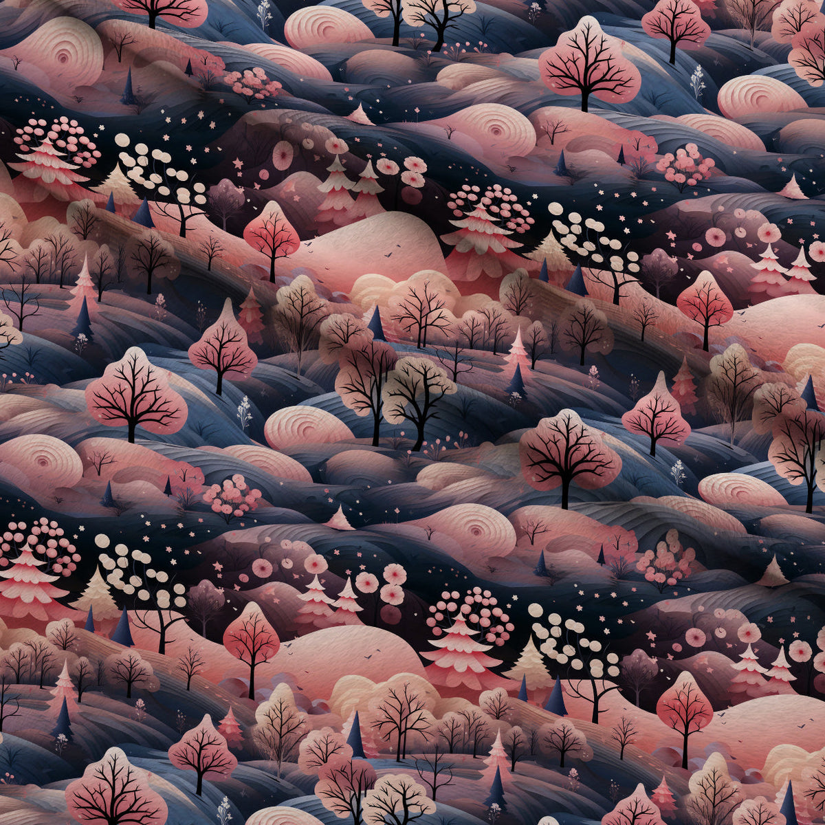 Peppermint Pines Pattern 6 Fleece Fabric — fleece fabric folded close-up preview (mv-fleece-v1:lying)