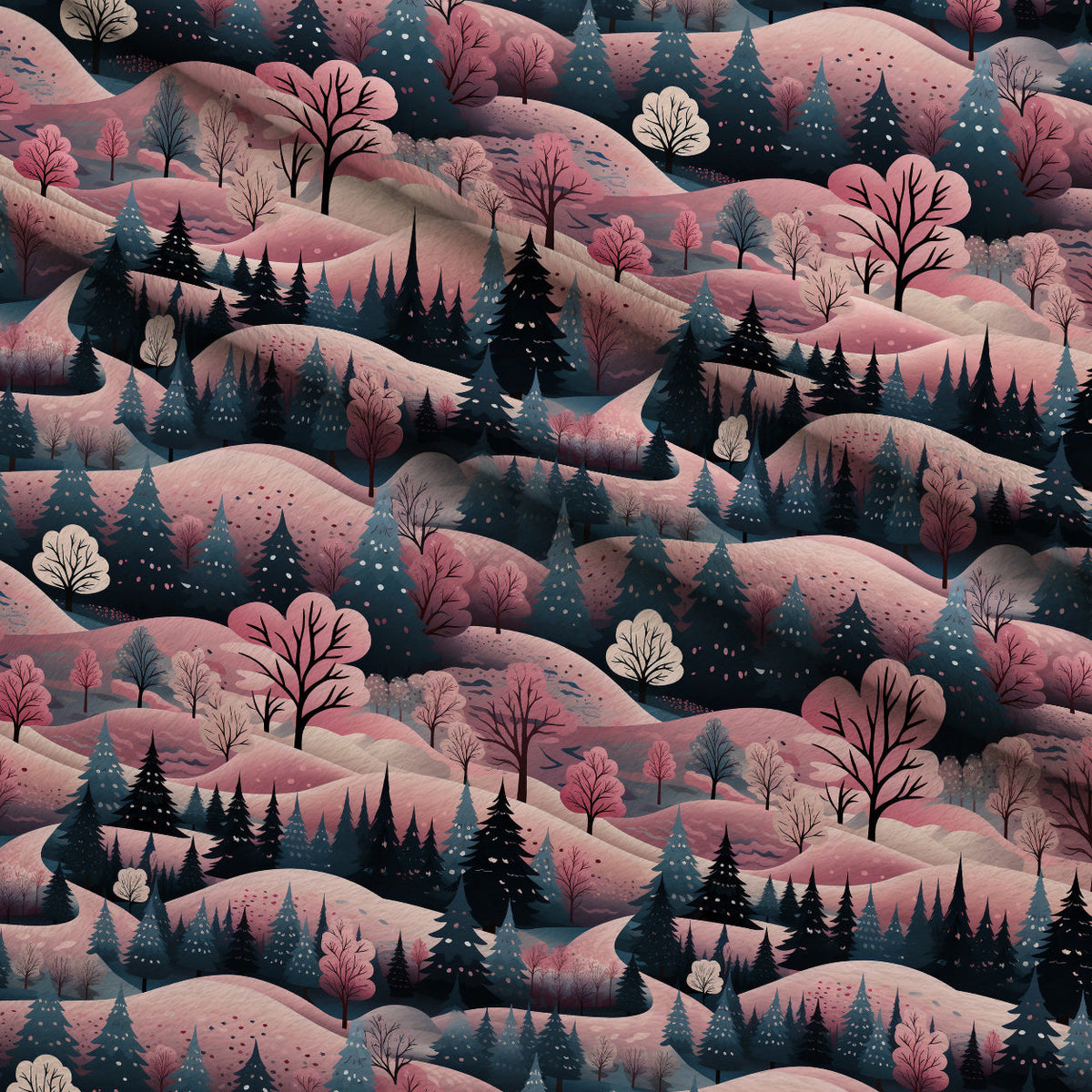Peppermint Pines Pattern 8 Fleece Fabric — fleece fabric folded close-up preview (mv-fleece-v1:lying)