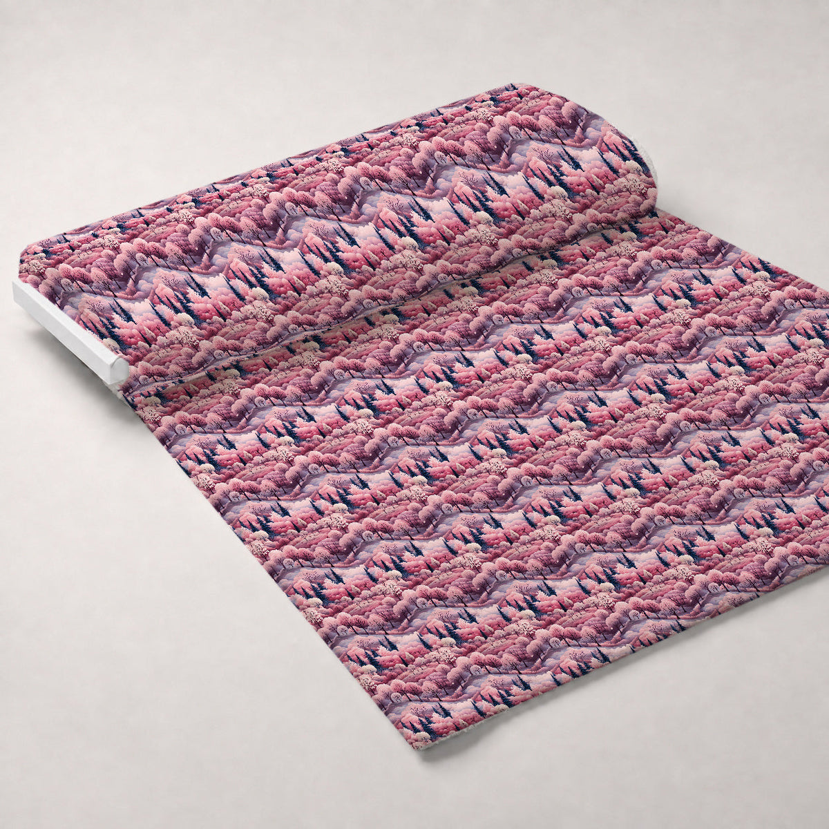 Peppermint Pines Pattern 9 Fleece Fabric — fleece fabric unrolled bolt preview (mv-fleece-v1:bolt)