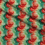 Peppermint Plumes Pattern 2 Fleece Fabric — fleece fabric folded close-up preview (mv-fleece-v1:lying)