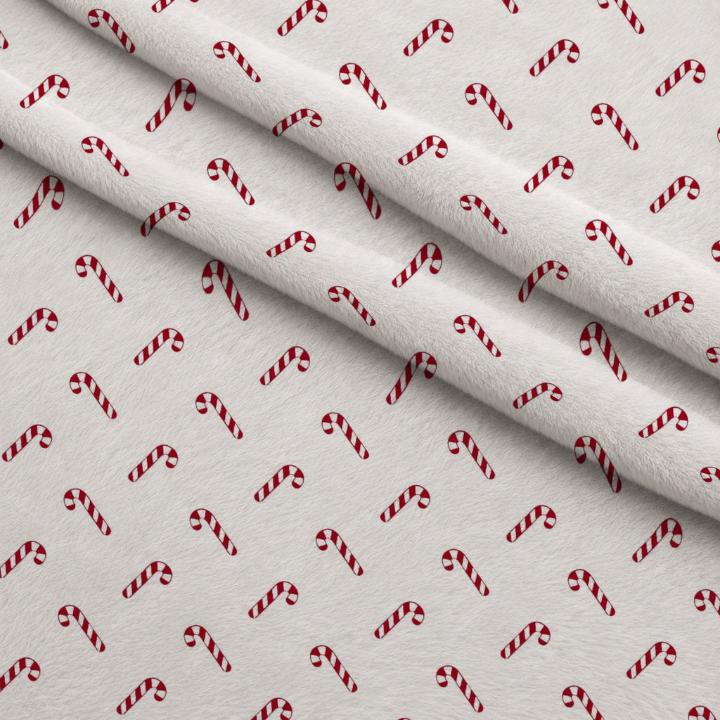Peppermint Snowfall Pattern 1 Fleece Fabric — fleece fabric folded close-up preview (mv-fleece-v1:lying)