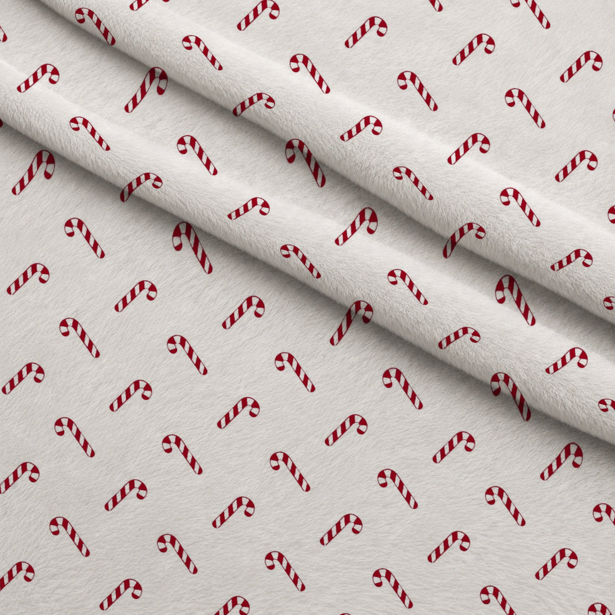 Peppermint Snowfall Pattern 1 Fleece Fabric — fleece fabric folded close-up preview (mv-fleece-v1:lying)